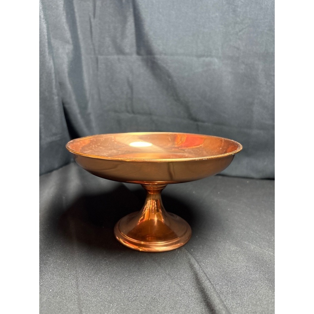 Vintage Copper Pedestal Bowl Footed Decorative Centerpiece Dish 7.5 Inch